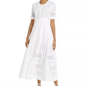White maxi dress, boho, cotton lace